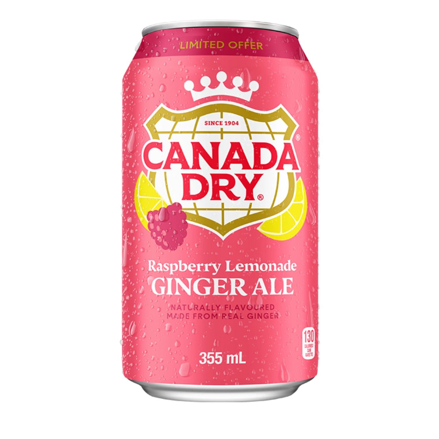 Canada Dry Raspberry Lemonade Ginger Ale, Original, 12 Cans x 355ml/12 fl. oz (Shipped from Canada)