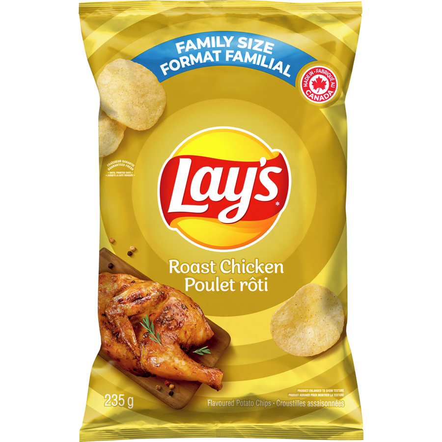 Lays Roast Chicken Potato Chips Family Bag Front Cover