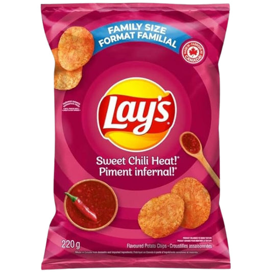 Lay's Sweet Chili Heat Potato Chips, 220g/7.8 oz (Shipped from Canada)