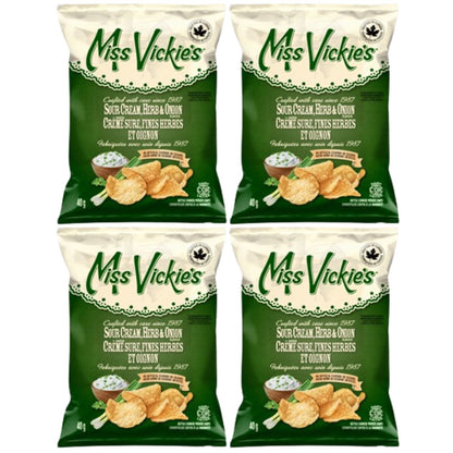 Miss Vickies Sour Cream Herb and Onion Kettle Cooked Potato Chips, 40g/1.4oz (Shipped from Canada)