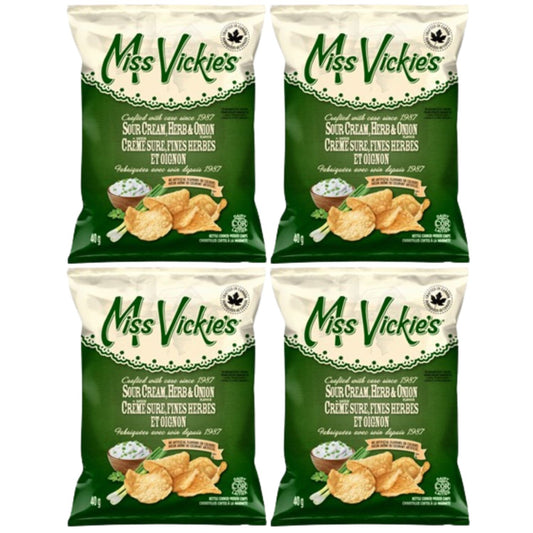 Miss Vickies Sour Cream Herb and Onion Kettle Cooked Potato Chips, 40g/1.4oz (Shipped from Canada)