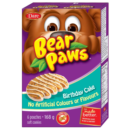 Dare Bear Paws Birthday Cake Soft Cookies, 168g/5.92oz (Shipped from Canada)