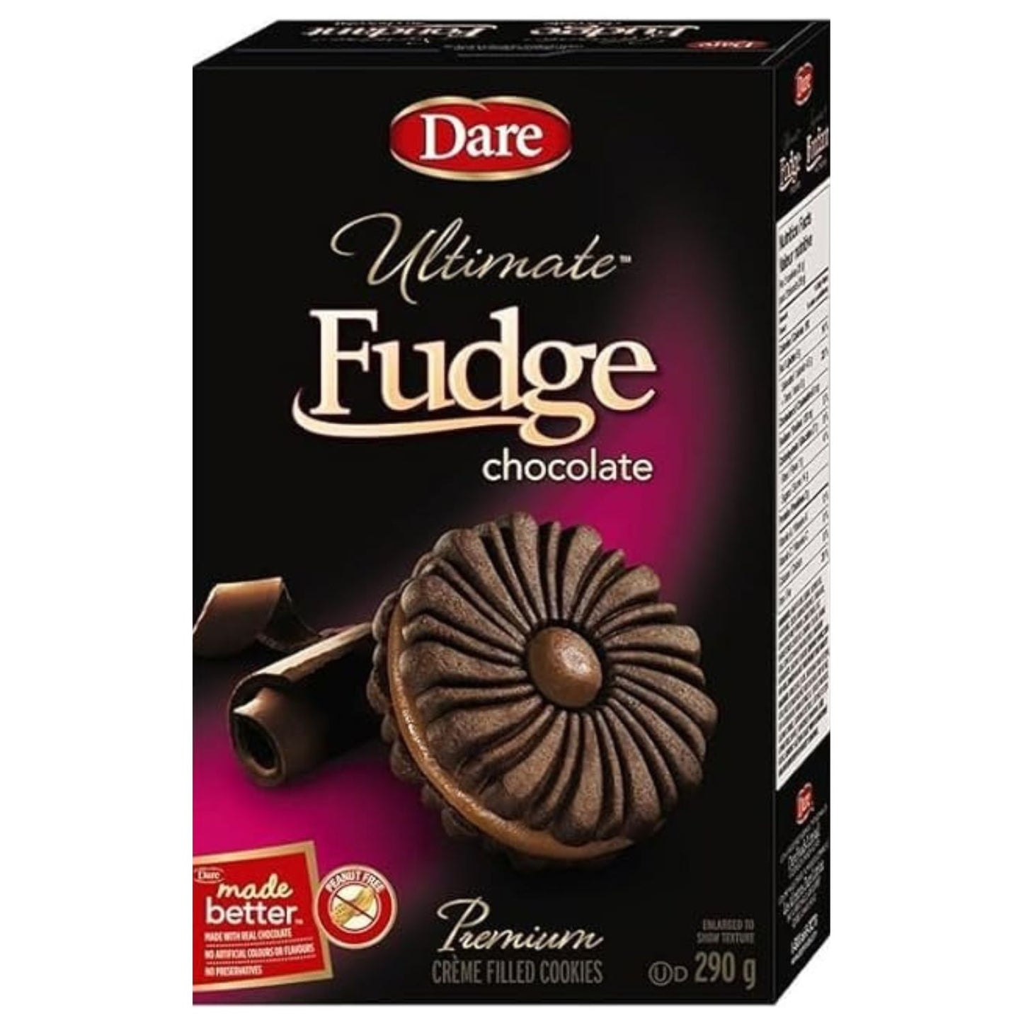 Dare Ultimate Fudge Chocolate Creme Sandwich Cookies 290g/10.2oz (Shipped from Canada)