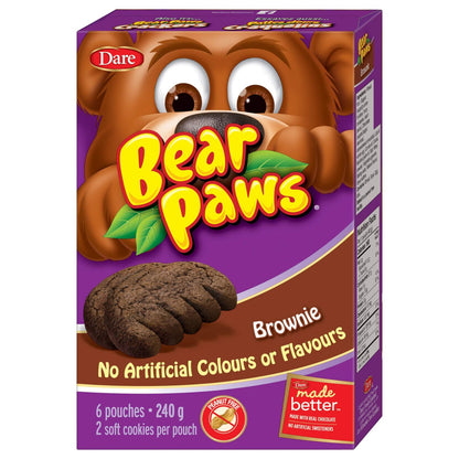 Dare Bear Paws Brownie Soft Cookies, 240g/8.5oz (Shipped from Canada)