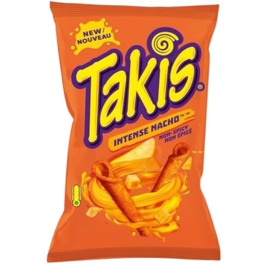 Takis Intense Nacho Cheese Rolled Tortilla Chips - Non Spicy 260g/9.2oz (Shipped from Canada)