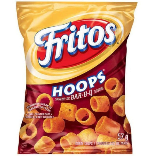 Frito Hoops Bar-B-Q Corn Chips Snack Bag 57g/2oz (Shipped from Canada)