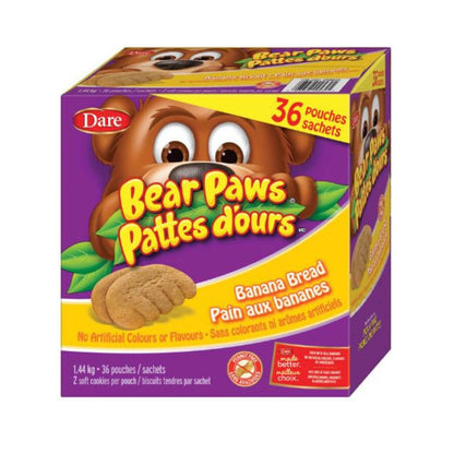 Dare Bear Paws Banana Bread Cookies - Peanut Free, 1.44kg/3.2 lbs (Shipped from Canada)