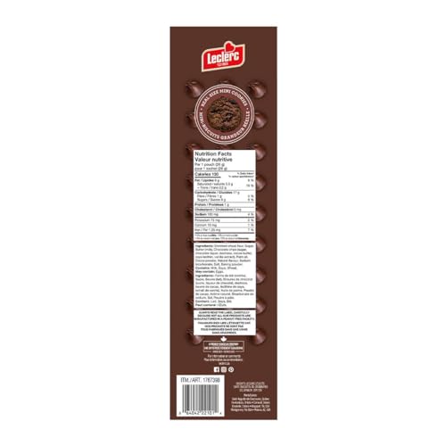 Leclerc Mini Double Chocolate Chip Cookies, 30ct x 26g/1.7 lbs (Shipped from Canada)