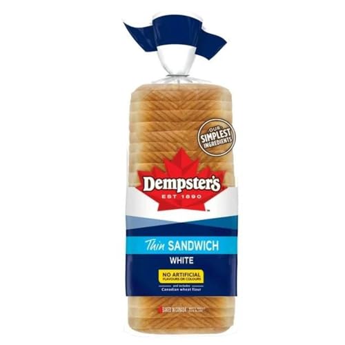 Dempster’s White Thin Sandwich Sliced Bread, 675g/23.80oz (Shipped from Canada)