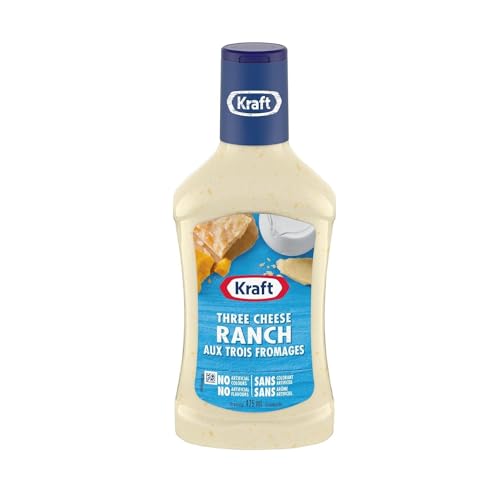 Three Cheese Ranch Dressing, Kraft, Creamy Bold Flavor, No Artificial Ingredients, 475ml/16.1 fl. oz (Shipped from Canada)