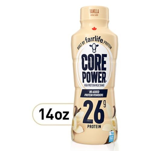 Fairlife Core Power 26g Protein Milk Shakes, Vanilla Made with Canadian Milk, 414mL/14 fl. oz. (Shipped from Canada)