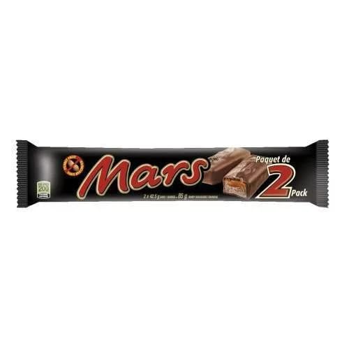 MARS, Peanut Free Chocolate Caramel Candy Bar, 2 Piece King Size Bars, 85g/2.99oz (Includes Ice Pack) (Shipped from Canada)