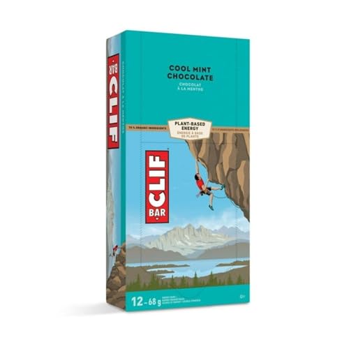 Clif bar Cool Mint Chocolate Energy Bars, Plant Based Food, Non-GMO, 12 x 68g/2.4 oz (Shipped from Canada)