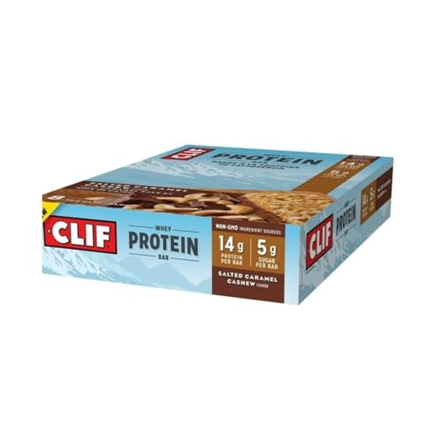 Clif Whey Protein Bar, Salted Caramel Cashew, Non-GMO, Kosher, Natural Flavor, 8 x 56g/2 oz (Shipped from Canada)