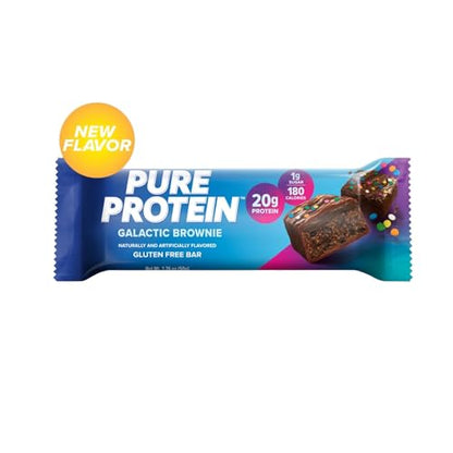 Pure Protein New Galactic Brownie, 20g Protein, Gluten Free, 6 Bars x 50g/1.76 oz (Shipped from Canada)