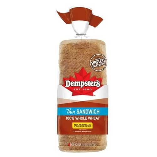 Dempster’s 100% Whole Wheat Thin Sandwich Sliced Bread, 675/23.80oz (Shipped from Canada)