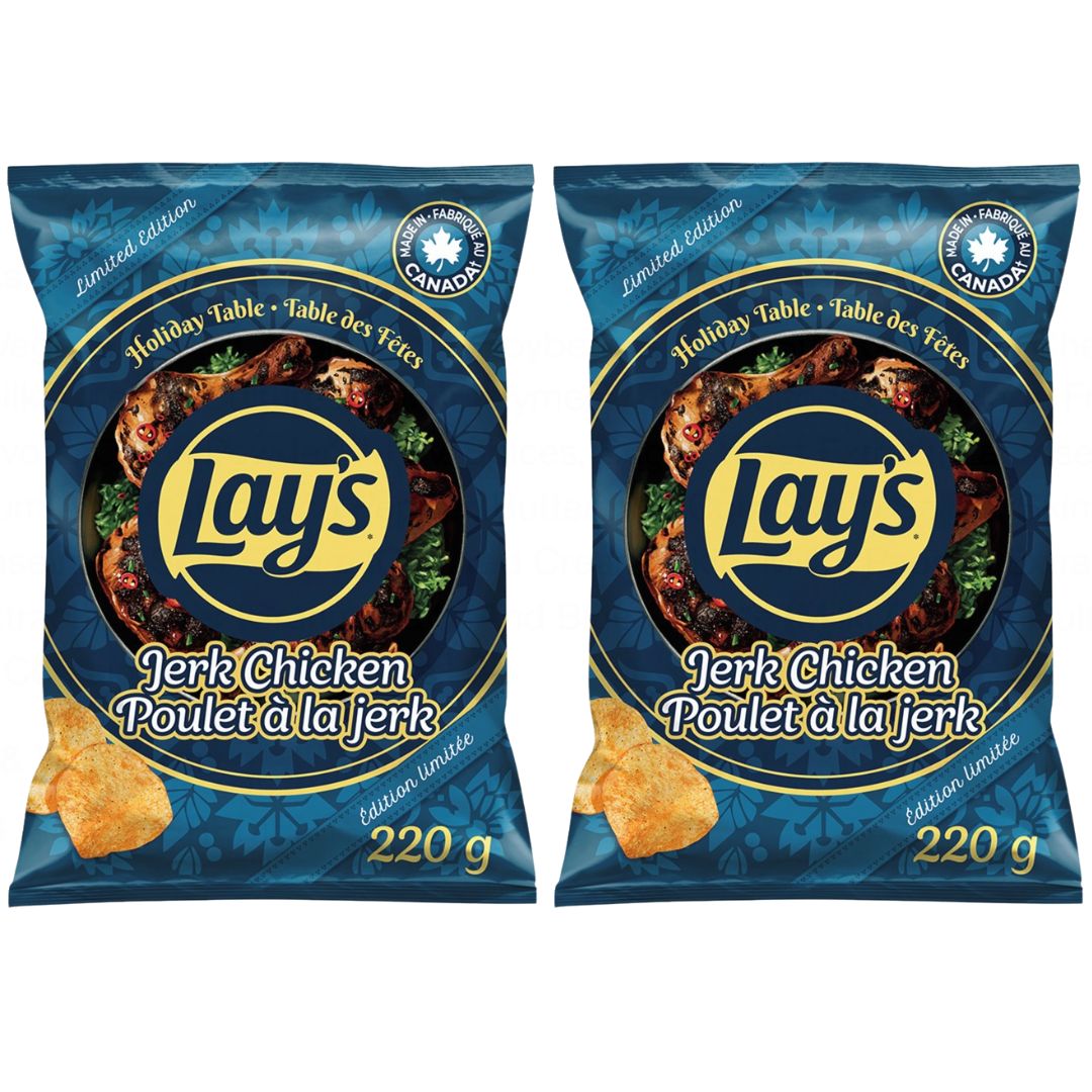 Lay's Jerk Chicken Holiday Table Flavoured Potato Chips, 220 g/7.8 oz (Shipped from Canada)