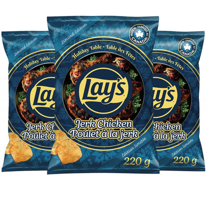 Lay's Jerk Chicken Holiday Table Flavoured Potato Chips, 220 g/7.8 oz (Shipped from Canada)