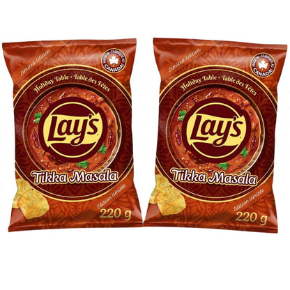 Lay's Tikka Masala Holiday Table Flavoured Potato Chips, 220 g/7.8 oz (Shipped from Canada)