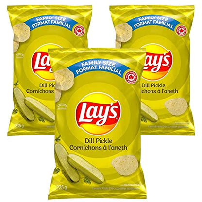 Lays Dill Pickle Potato Chips Family Bag pack of 3