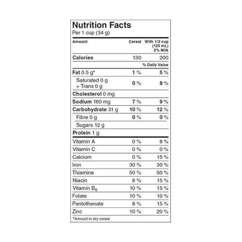 Great Value Frosted Corn Flakes Cereal Nutrition Facts