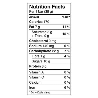 Nature Valley Sweet and Salty Salted Caramel Chocolate Nutriftion Facts