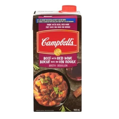 Campbell’s Beef Broth with Red Wine with 30% Less Sodium, Ready to Use, 900 mL/33.5 fl. oz (Shipped from Canada)