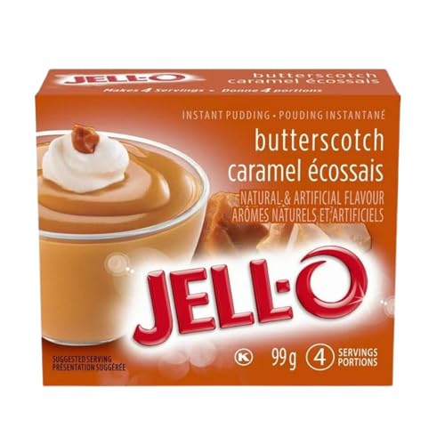 Jell-O Butterscotch Instant Pudding Mix, 99g/3.50oz (Shipped from Canada)