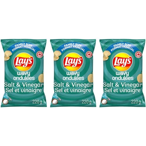 Lays Wavy Salt and Vinegar Potato Chips pack of 3