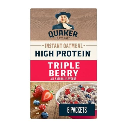 Quaker High Protein Triple Berry Flavour Instant Oatmeal, 228g/8 oz (Shipped from Canada)