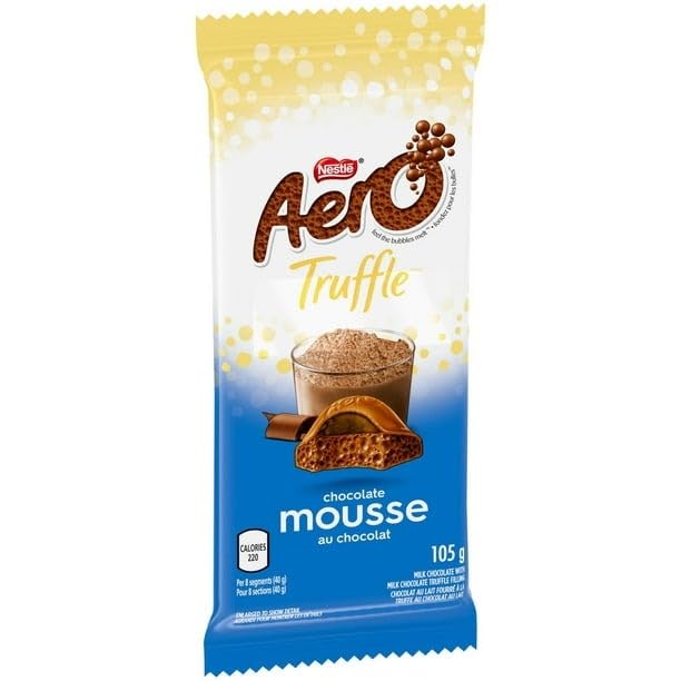 AERO TRUFFLE Chocolate Mousse Milk Chocolate Bar, 105g/3.7 oz (Includes Ice Pack) Shipped from Canada