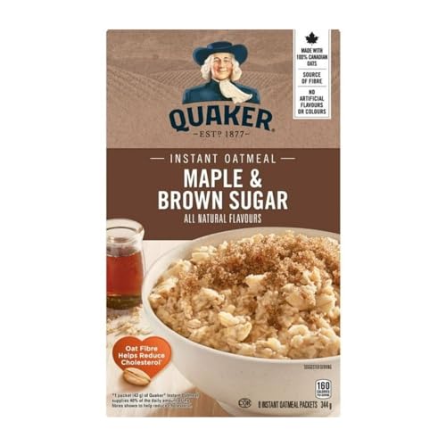 Quaker Maple & Brown Sugar Flavour Instant Oatmeal, 344g/12.1 oz (Shipped from Canada)