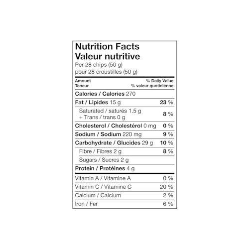 Miss Vickies Applewood Smoked BBQ Nutrition Facts