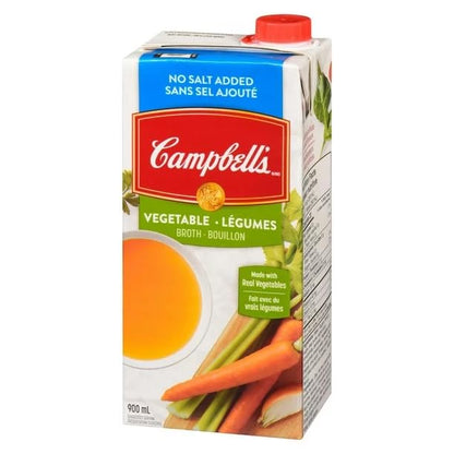 Campbell's No Salt Added Vegetable Broth, 900 mL/30.4 fl. oz (Shipped from Canada)