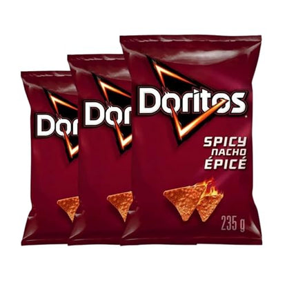 Doritos Spicy Nacho Tortilla Chips pack of 3