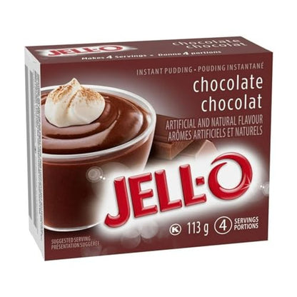 Jell-O Pudding Mix, Chocolate Instant Pudding Mix, 113g/4 oz (Shipped from Canada)