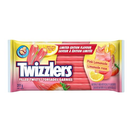 Twizzlers Filled Twists, Pink Lemonade, Flavour, Peanut Free, Limited Edition, 311g/11 oz (Shipped from Canada)