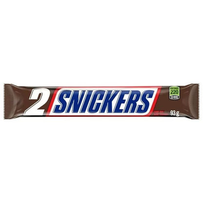 SNICKERS, Peanut Milk Chocolate Candy Bars, 2 Piece King Size Bar, 93g/3.28oz (Includes Ice Pack) (Shipped from Canada)