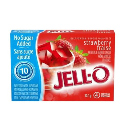 Jell-O Strawberry Jelly Powder Light, Gelatin Mix, 10.1g/0.35oz (Shipped from Canada)