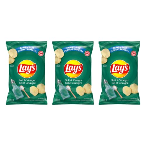 Lays Salt & Vinegar Potato Chips Family Bag pack of 3