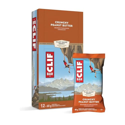 Clif bar Crunchy Peanut Butter Energy Bars, Plant Based Food, Non-GMO, 12 x 68g/2.4 oz (Shipped from Canada)