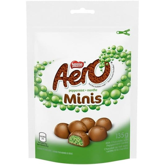 AERO Peppermint Milk Chocolate Minis 135 g Pouch, 135g/4.8 oz (Includes Ice Pack) Shipped from Canada