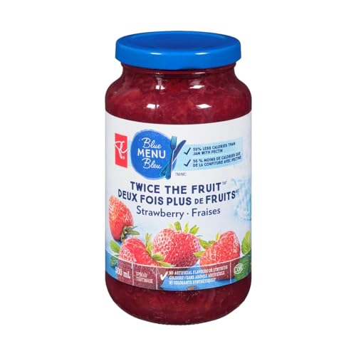 PRESIDENT'S CHOICE Blue Menu Twice The Fruit Strawberry Spread, 500 ml/16.9 fl. oz (Shipped from Canada)