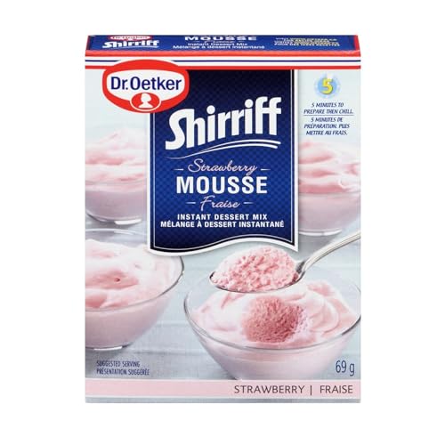 DR OETKER Shirriff Mousse Mix, Strawberry Mousse Dessert, Light and Fluffy, Prepared in Minutes, 69g/2.4 oz (Shipped from Canada)