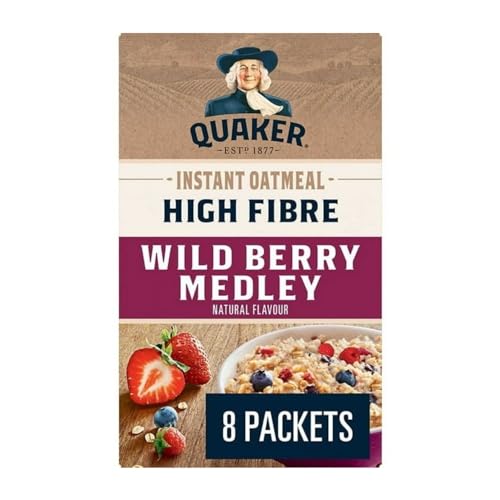 Quaker High Fibre Wild Berry Medley Instant Oatmeal, 304g/10.7 oz (Shipped from Canada)