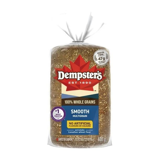 Dempster’s 100% Whole Grains Smooth Multigrain Sliced Bread, 600g/21.16oz (Shipped from Canada)