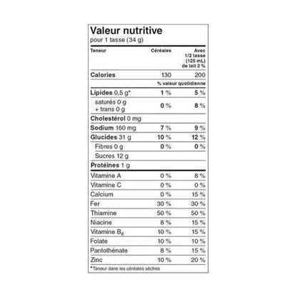 Great Value Frosted Corn Flakes Cereal Nutrition Facts French