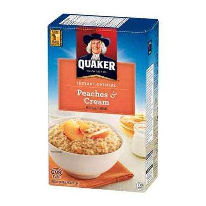 Quaker Peaches & Cream Flavour Instant Oatmeal, 264g/9.3 oz (Shipped from Canada)