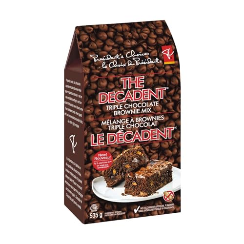 President's Choice The Decadent Triple Chocolate Brownie Baking Mix, 535g/18.9 oz (Shipped from Canada)