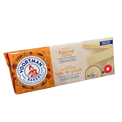 Voortman Eggnog Wafers - Limited Edition Christmas Holiday Cookies, 300g/10.6oz (Shipped from Canada)